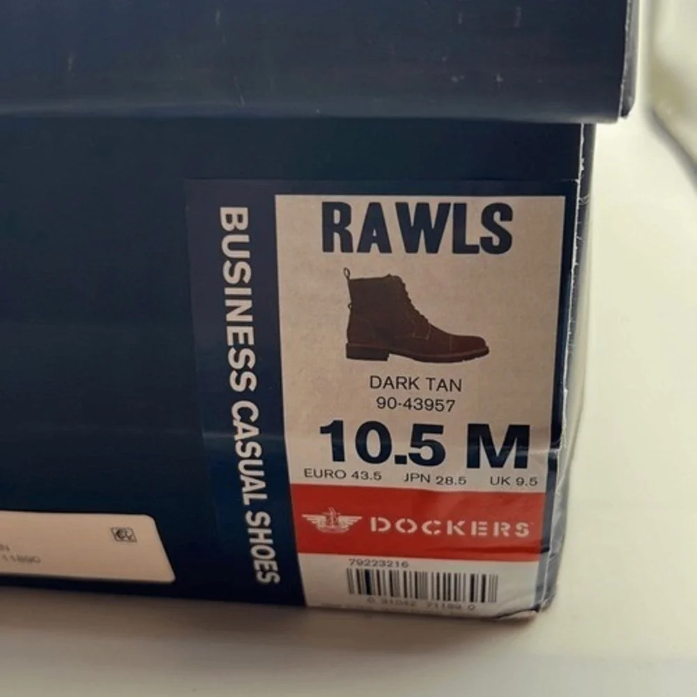 Dockers Men Rawls Rugged Lace-up Synthetic Leather Lugged Sole Cap Toe Boot 10.5